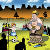 Cartoon: David and Goliath (small) by toons tagged david and goliath bible football soccer sport religion god philistines goalie ball army war spears swords