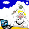 Cartoon: delete (small) by toons tagged god heaven insects laptop twitter facebook flys