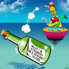 Cartoon: Dessert (small) by toons tagged desert,island,desserts,message,in,bottle,sweets,candy,cupcake