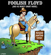 Cartoon: Foolish Floyd (small) by toons tagged bungee jump horses extreme sports skydiving absailing animals cowboys