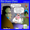 Cartoon: Frankenstein (small) by toons tagged conscience,doctor,frankenstein,politicians,honesty,integrity