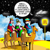 Cartoon: from a distance (small) by toons tagged christmas,three,wise,men,mcdonalds,jesus,xmas,hamburger