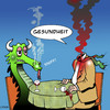 Cartoon: Gesundheit (small) by toons tagged gesundheit,dragons,flu,mythical,creatures
