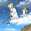 Cartoon: Gods shot (small) by toons tagged golf,angels,sport,clubs