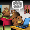 Cartoon: Goldilocks (small) by toons tagged goldilocks,instagram,restaurant,reviews,nursery,rhymes,three,bears,porridge,social,media,animals