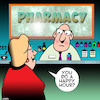 Cartoon: Happy hour (small) by toons tagged pharmacy,chemist,happy,hour,prescriptions,drugs,prozac,valium