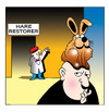 Cartoon: hare restorer (small) by toons tagged hair replacement bald wigs restorer piece barber hairdresser