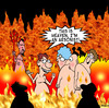 Cartoon: Heaven (small) by toons tagged heaven,hell,arson,fire,sinner