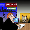 Cartoon: Hooters (small) by toons tagged hooters,big,breasts,buxom,waitress,owls,birds,cv,animals,tits,job,interviews