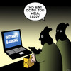 Cartoon: Internet banking (small) by toons tagged internet,banking,laptops,bank,robbers,stealing