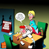 Cartoon: Job interview (small) by toons tagged sales,staff,job,interview,aggressive,salesman,hiring