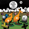 Cartoon: jumpy (small) by toons tagged kangaroos australia cemetary jumping hopping death haunted ghosts headstone religion god after life coffin pallbearer