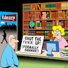Cartoon: Library (small) by toons tagged libraries,books,shhh,quiet,please