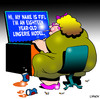 Cartoon: Lingerie model (small) by toons tagged lingerie,sexy,online,dating,models,obese,social,networking