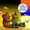 Cartoon: Mexican (small) by toons tagged mexico,mexican,food,takeaway,wild,west,sombrero,wetbacks,restaurants,cafe,poncho,dinner