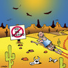 Cartoon: no ice skating (small) by toons tagged ice,skating,desert,island,vultures,lost,signs,abandoned,cactus