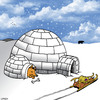 Cartoon: separate accommodation (small) by toons tagged husky,igloo,antarctic,north,pole,eskimo