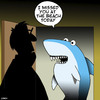 Cartoon: Shark attack (small) by toons tagged sharks,beach,fish,missed,appointment