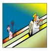 Cartoon: the escalator (small) by toons tagged angels devils escalator harps heaven hell department store