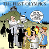 Cartoon: the first olympics (small) by toons tagged olympics,olympic,games,steroids,performance,enhancing,drugs,sport,athletics