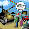 Cartoon: Traffic pacifier (small) by toons tagged tanks,peak,hour,traffic,car,sales,pacifier,heavy