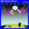 Cartoon: Trapeze artists (small) by toons tagged busy on the phone circus acts aerialists