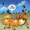 Cartoon: Vegan (small) by toons tagged vegan,vegetarian,pride,of,lions,feeding,frenzy,african,animals,carnivores,big,cats
