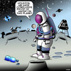Cartoon: Water on other planets (small) by toons tagged astronauts,water,on,the,moon,alien,life,bottle,evian,boutique,litter,pollution
