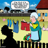 Cartoon: wireless clothes line (small) by toons tagged wireless,clothes,dryer,technology,wi,fi,line,washing,machine,day,hanging,laundry