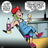 Cartoon: Yoga pants (small) by toons tagged yoga,wine,drinking,exercise,pants,keeping,fit