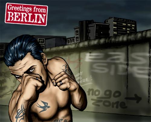Cartoon: Berlin Postcard 4 (medium) by toonsucker tagged berlin,city,ghetto,aggro,kids,street,violence,fun,