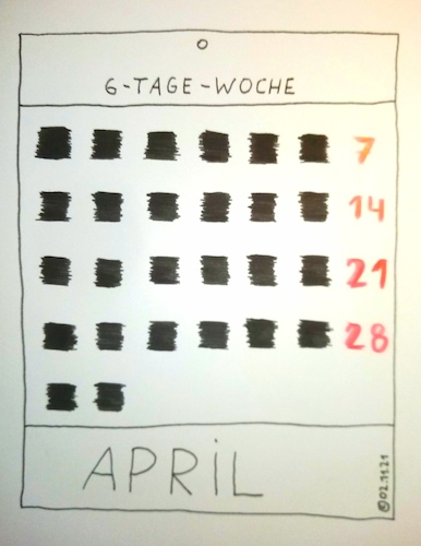 Cartoon: 6-TAGE-WOCHE (medium) by Müller tagged arbeit,tarif