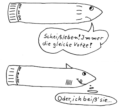 Cartoon: Elektrokleingerät (medium) by Müller tagged elektrokleingerät,hai