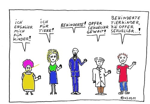 Cartoon: engagiert (medium) by Müller tagged ehrenamt,engagement,sozial,benachteiligte