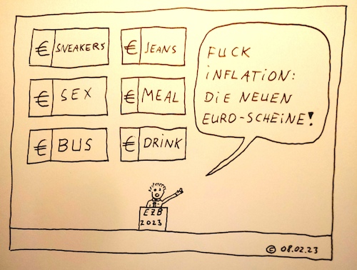 Cartoon: Fuck Inflation (medium) by Müller tagged inflation,geld,ezb