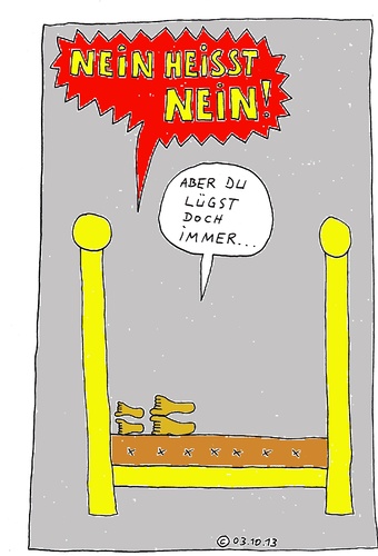 Cartoon: Im Bett 31 (medium) by Müller tagged imbett,inbed,nein,lügen