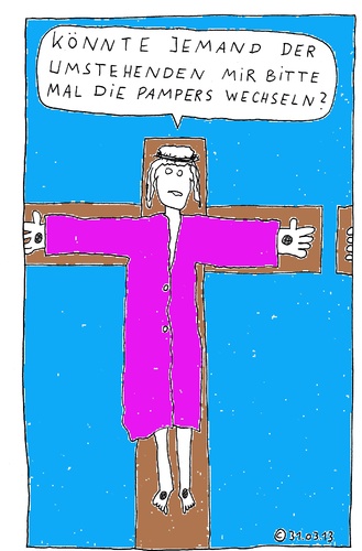 Cartoon: Jesus heute (medium) by Müller tagged jesus,pampers