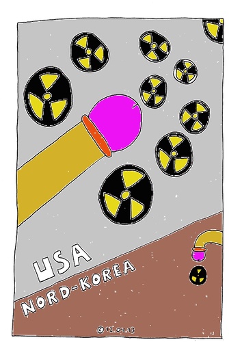 Cartoon: Nord-Korea (medium) by Müller tagged nordkorea,usa,atom,nuklear,nuclear,corea