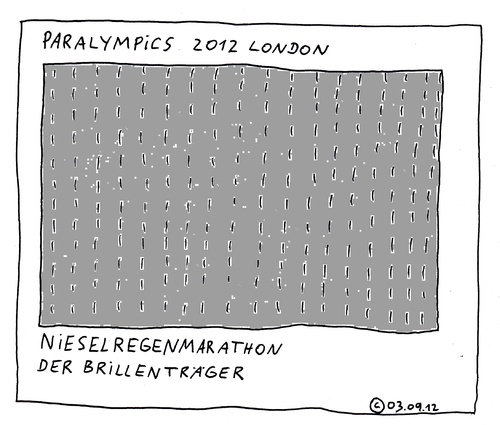 Cartoon: Paralympics (medium) by Müller tagged paralympics,nieselregen,brillenträger,marathon