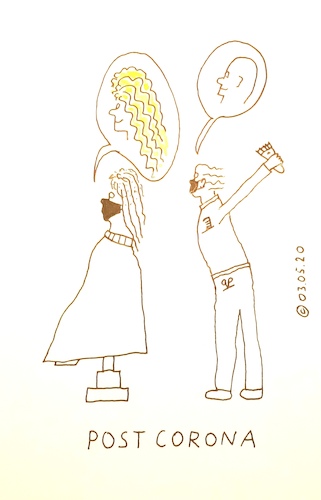 Cartoon: Post  Corona (medium) by Müller tagged styling,frisur,barbier