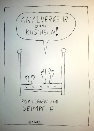 Cartoon: Privilegien für geimpfte (medium) by Müller tagged corona,impfung,privileg,analverkehr