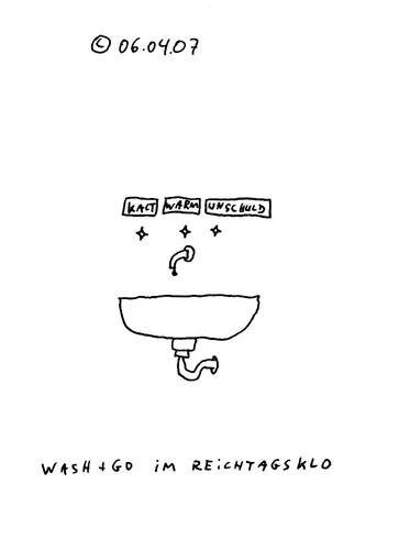 Cartoon: Reichstagsklo (medium) by Müller tagged reichstag,waschraum