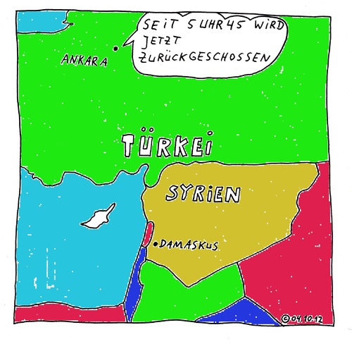 Cartoon: Türkei versus Syrien (medium) by Müller tagged türkei,syrien,krieg