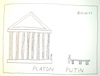 Cartoon: Platon Putin (small) by Müller tagged platon,putin,grösse