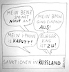 Cartoon: Sanktionen in Russland (small) by Müller tagged sanktion,russland,benz,bmw,iphone,burgerking