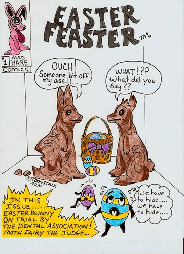 Cartoon: MAD HARE COMICS EASTER FEASTER (medium) by Toonstalk tagged easter,chocolate,mad,hare