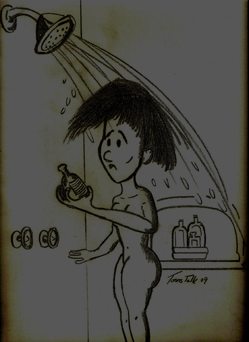Cartoon: MAGIC SHAMPOO (medium) by Toonstalk tagged shampoo,hair,wet,shower,naked,lady