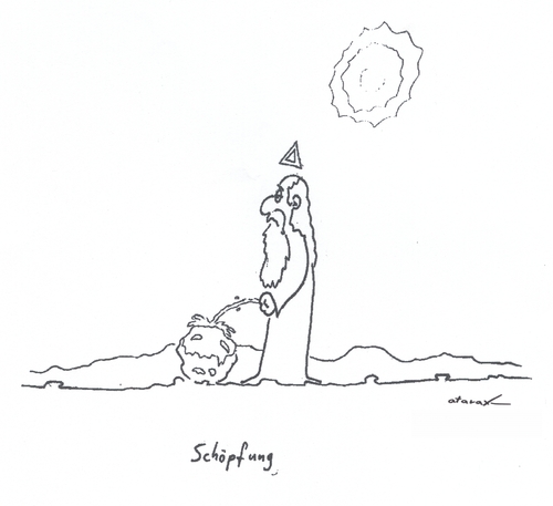 Cartoon: Schöpfung (medium) by tiefenbewohner tagged menschheit,gott,schöpfung,bibel