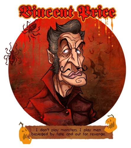 Cartoon: Vincent Price (medium) by Garvals tagged vincent,price,horror,demon
