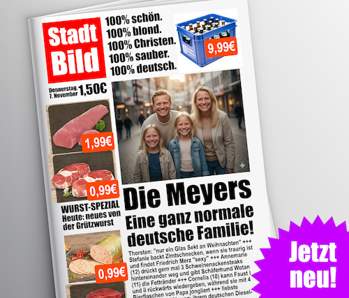 Stadtbild - die Zeitung! (medium) Cartoon: Stadtbild - die Zeitung! (medium) by prinzparadox tagged merz,stadtbild,cdu,afd,migration,ausländer,xenophobie,ausländerfeindlichkeit,rassismus,parallelgeselschaft